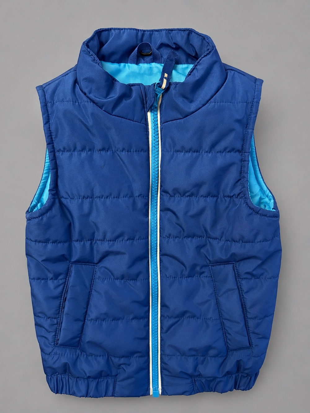 Cat & Jack Blue Quilted Puffer Vest with Bright Lining